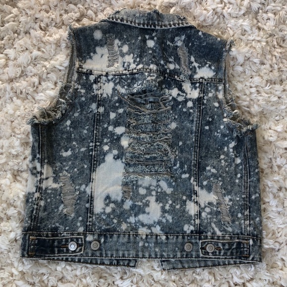 Y2K Thread & Supply 90s Denim Acid Wash Punk Grunge Vest - Size M - Picture 6 of 6